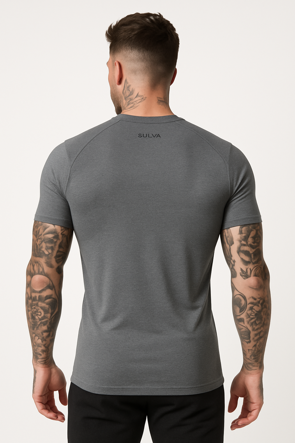 SULVA Men’s Stretch-Fit Workout T-Shirt – Muscle-Fit, Sweat-Wicking Gym Tee