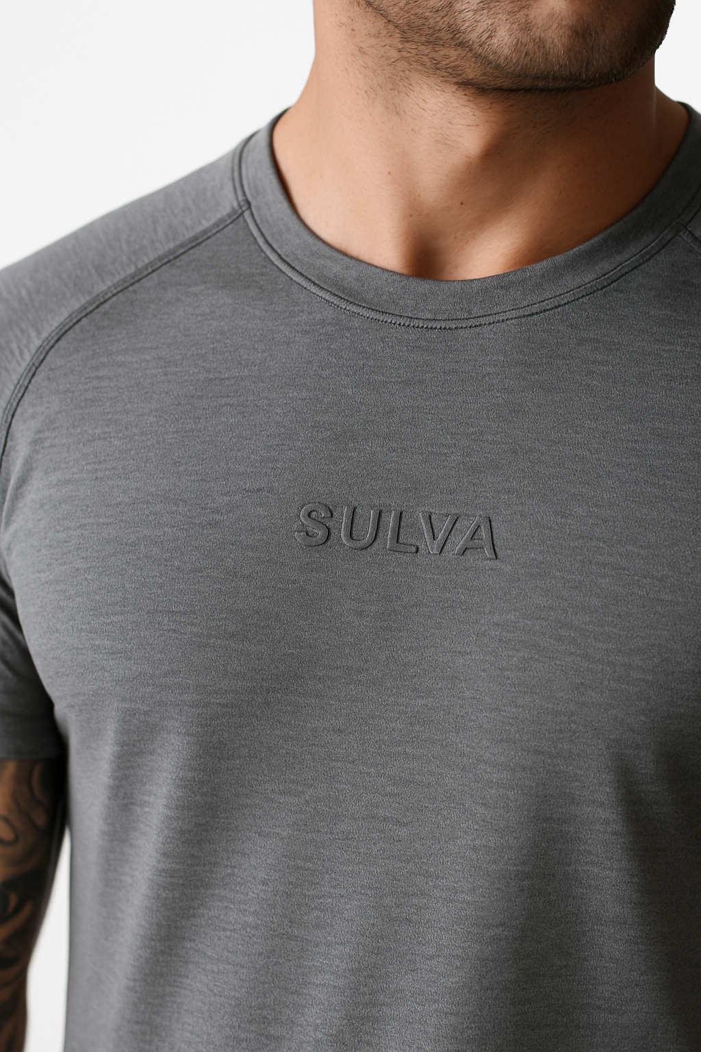 SULVA Men’s Stretch-Fit Workout T-Shirt – Muscle-Fit, Sweat-Wicking Gym Tee
