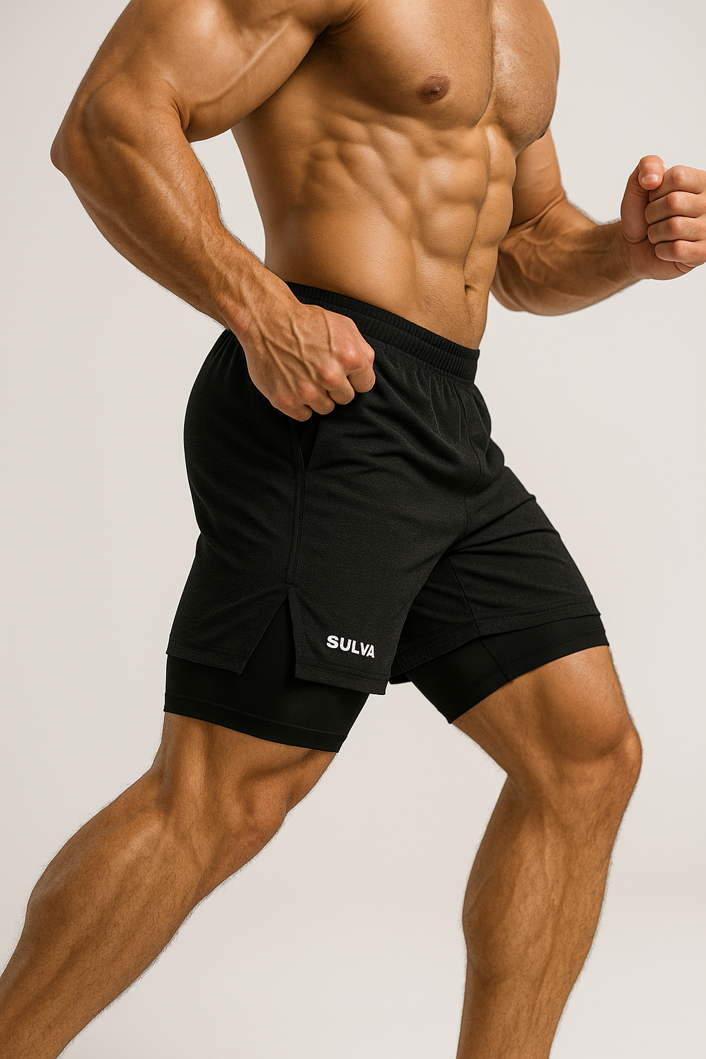 SULVA Performance Gym Shorts – 2-in-1 Design for Men