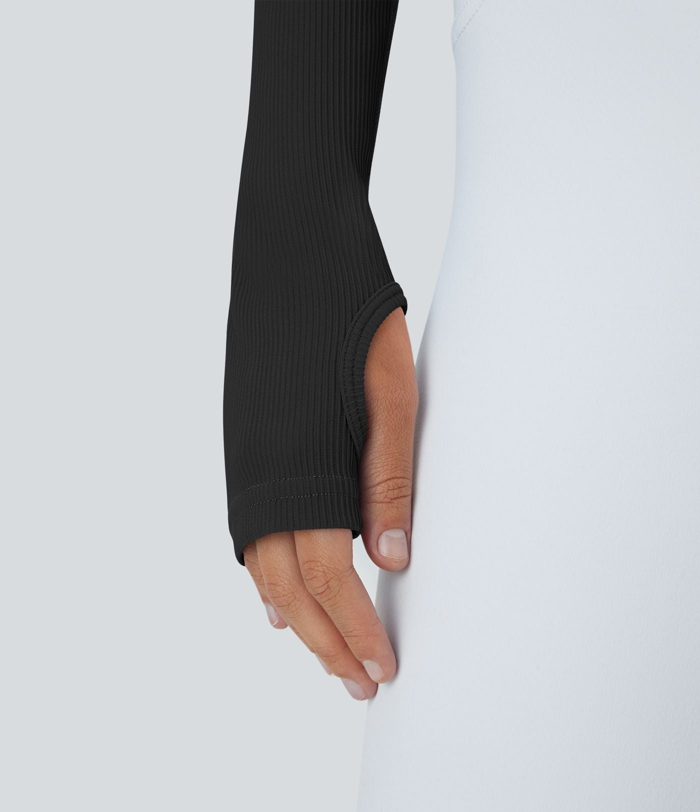 Flex-Cut Crop Top with Thumbholes – Seamless Long Sleeve | Sulva Activewear