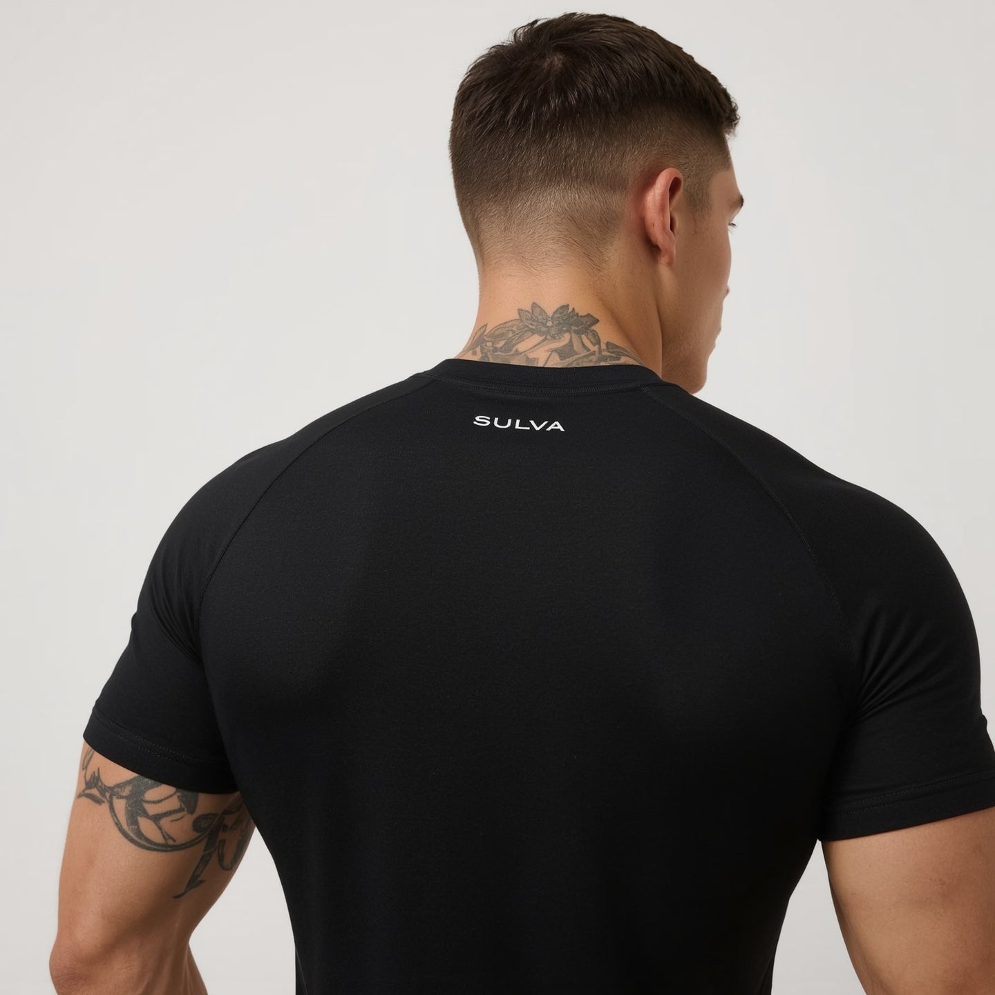 SULVA Men’s Stretch-Fit Workout T-Shirt – Muscle-Fit, Sweat-Wicking Gym Tee