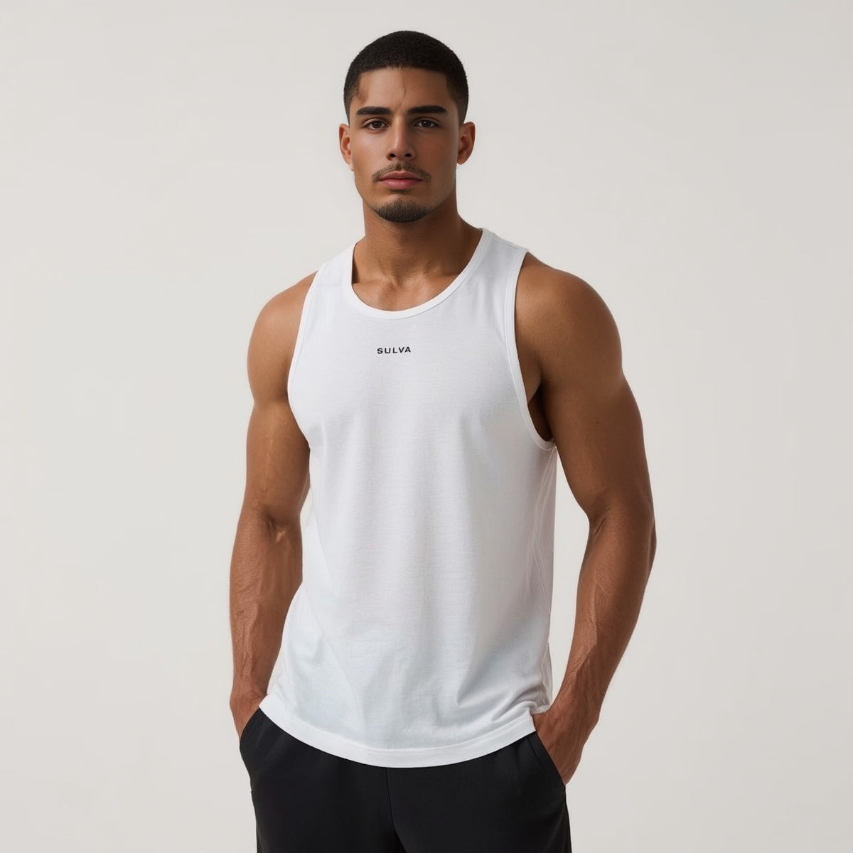 Sulva Muscle Tank Top for Men – Sleeveless Workout Tee for Gym & Athleisure